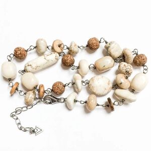 Silpada African Howlite Coconut Natural Stones Vintage Necklace Silver Retired